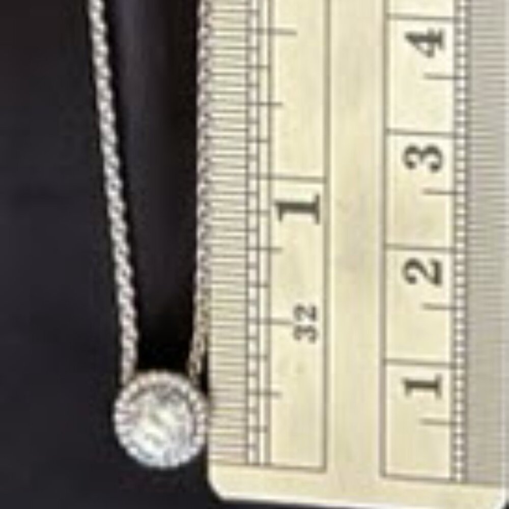 Genuine Pandora Classic Round Sparkle Sterling Silver Necklace & Earring Set - Picture 8 of 11